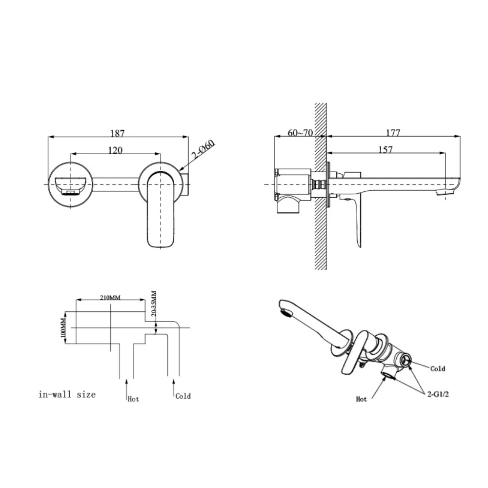 Spark Concealed Basin Mixer Tap - Image 6