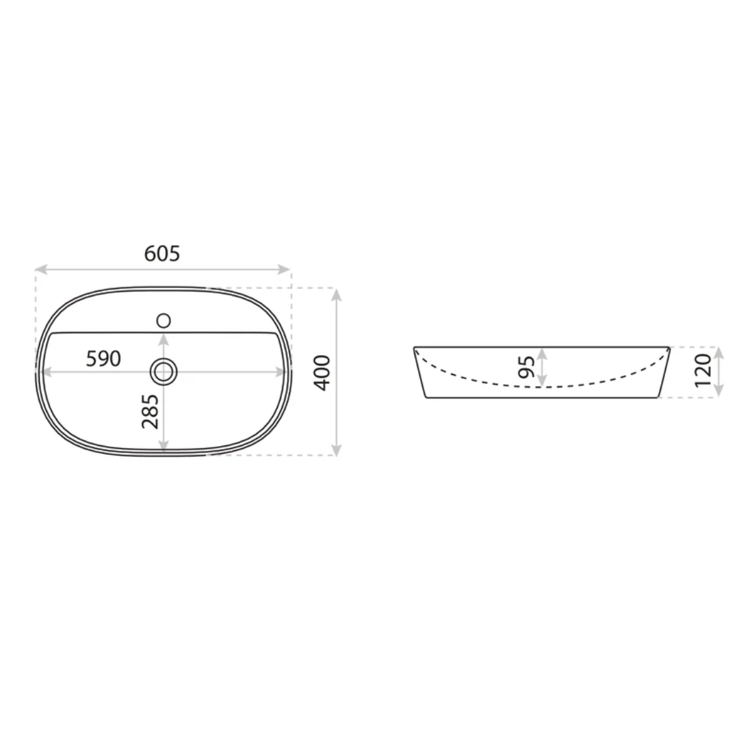 Pereya Grande Countertop Washbasin - White - Image 3